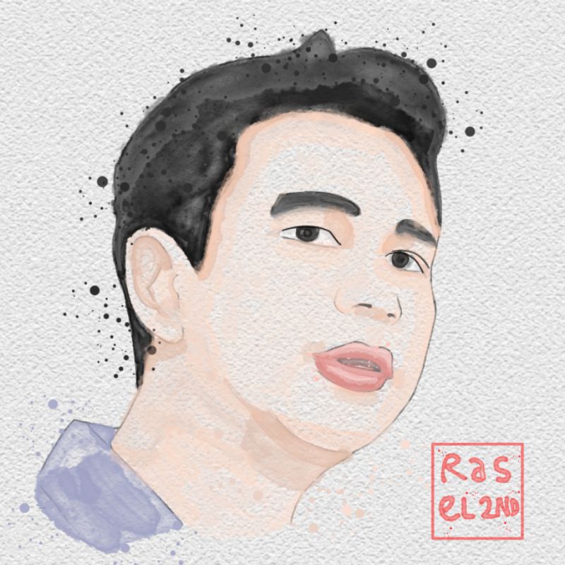 Jasa Gambar Lukis Wajah Digital Murah Cat air