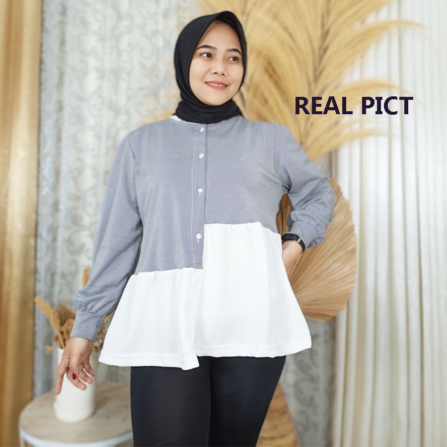 ATASAN LISTYFA KOTAK BLOUSE WANITA GL FASHION