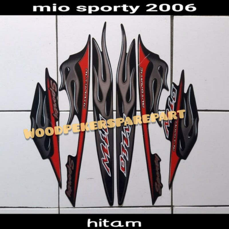 STRIPING API HITAM YAMAHA MIO SPORTY 2006