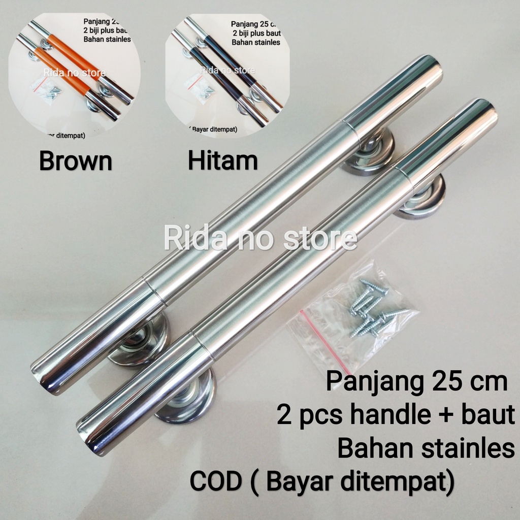 (2 biji) Pegangan Pintu Handle Pintu Handle Tarikan Gagang Rumah Stainless 25 cm