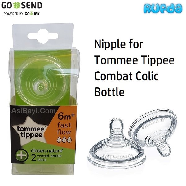 Tommee Tippee Nipple Combat Colic Fast (6m+) / Vented Bottle