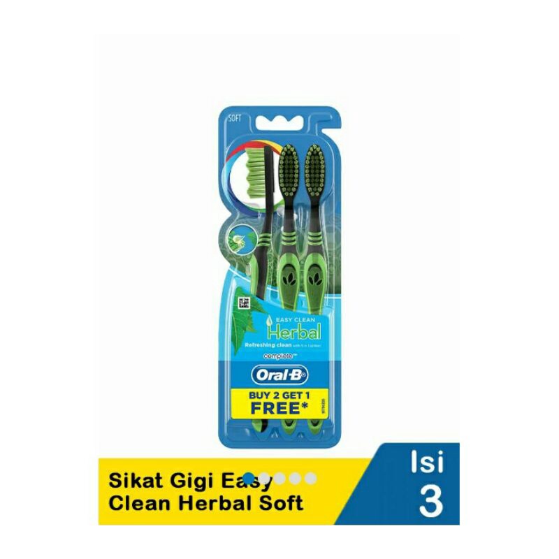 Oral B Sikat Gigi Easy Clean Herbal Soft3'S