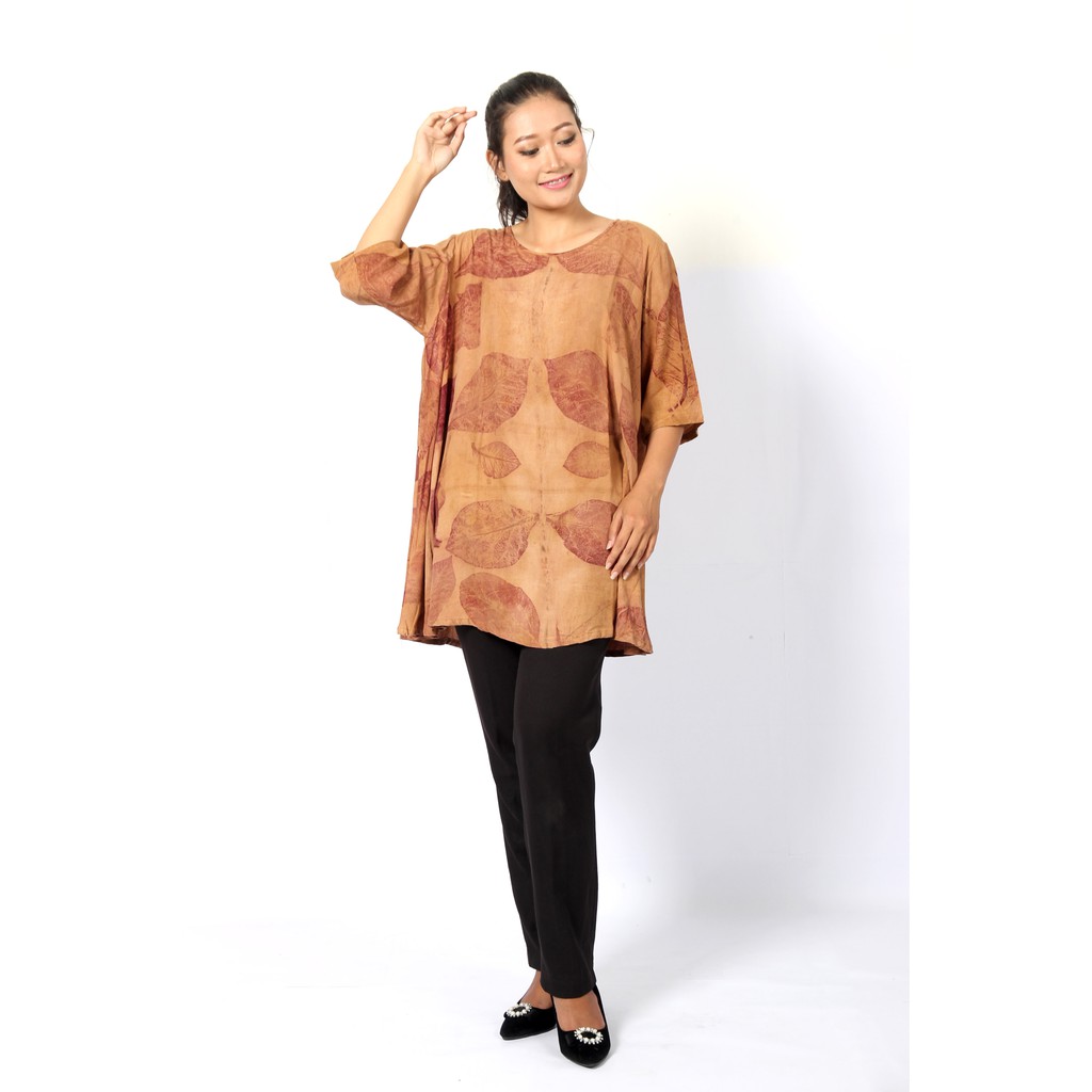 Kaine Ecoprint Baju  Blouse  Wanita Shopee  Indonesia