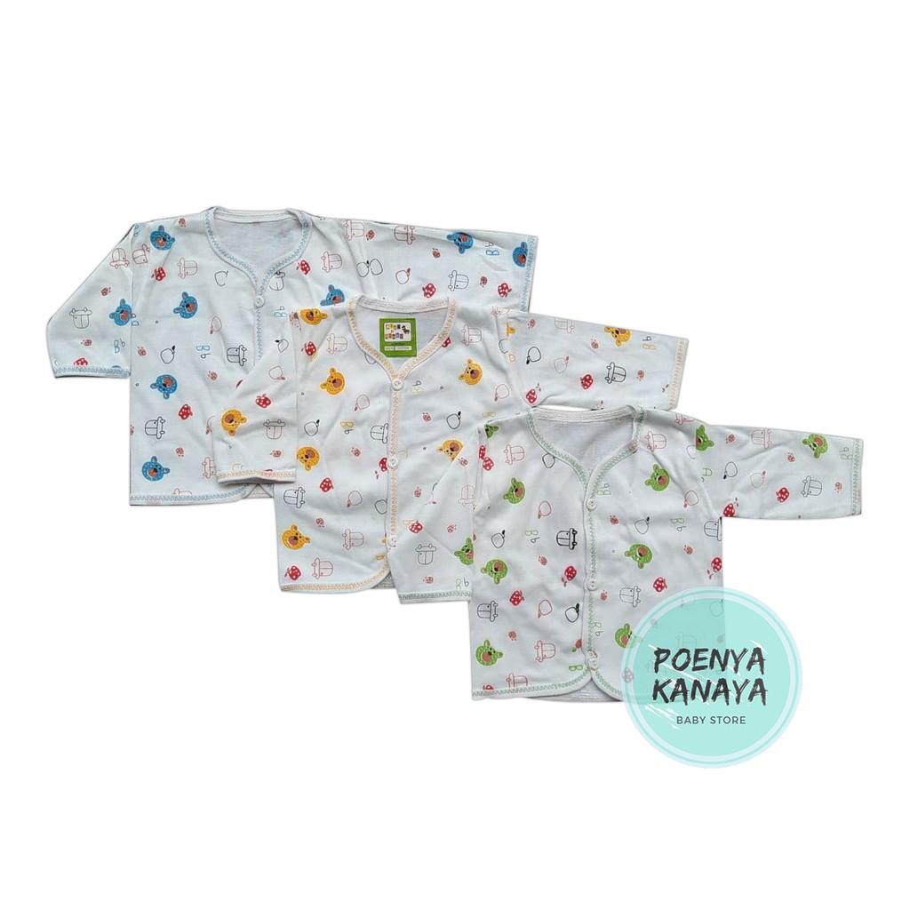 BB06 Baju Bayi Tangan Panjang Motif Animal Newborn A&R 0-3 Bulan-2