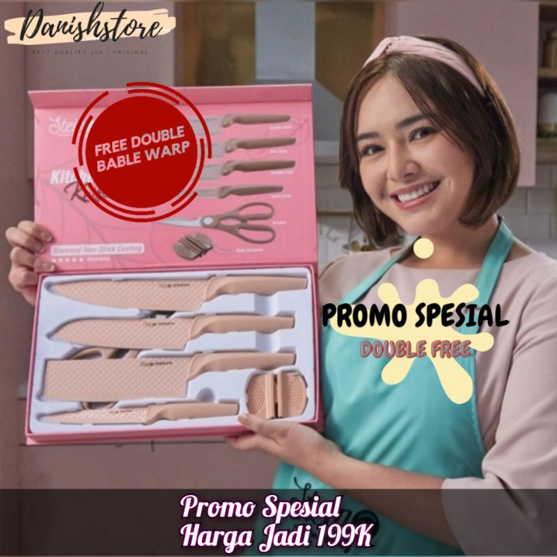 Stein Pisau Steincookware Pisau Diamond Knives Set 6 in 1 Pisau Dapur