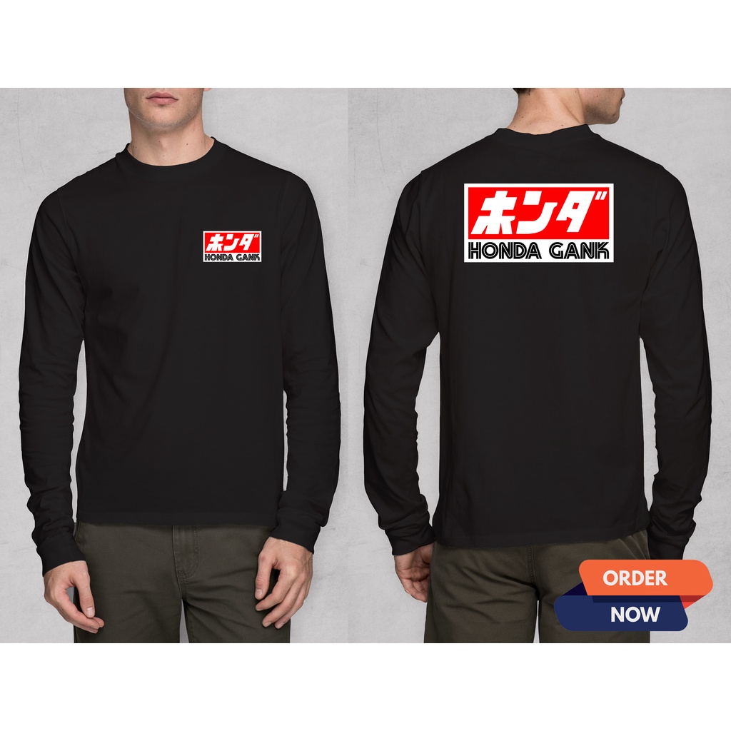 KAOS BAJU HONDA GANK PRIA WANITA LENGAN PANJANG