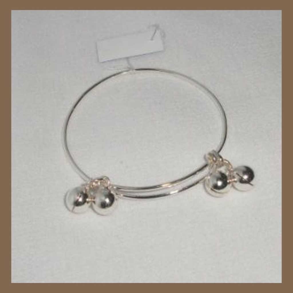 Gelang kaki Bayi perak 925 model lonceng silver sterling aman di kulit