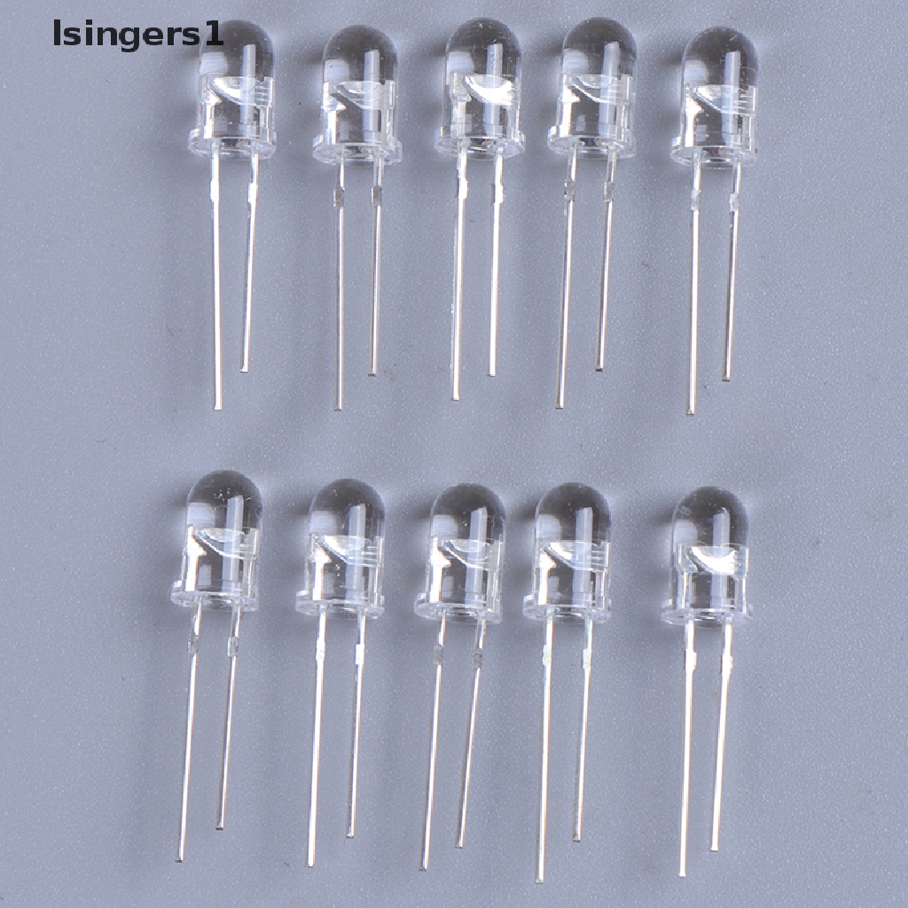 (lsingers1) 100 Pcs Lampu LED 5mm Warna Putih / Hijau / Merah / Biru / Kuning