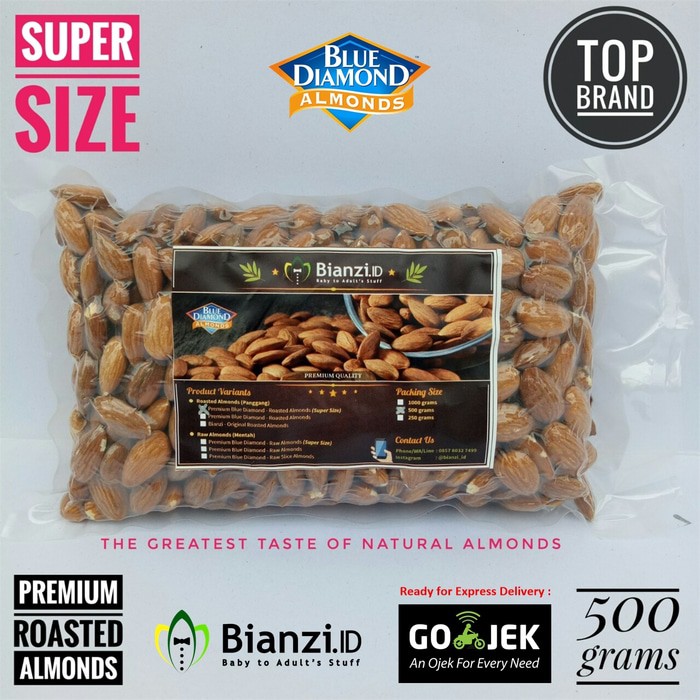 

Premium Blue Diamond-Roasted Almond (SUPER SIZE) 500 grams