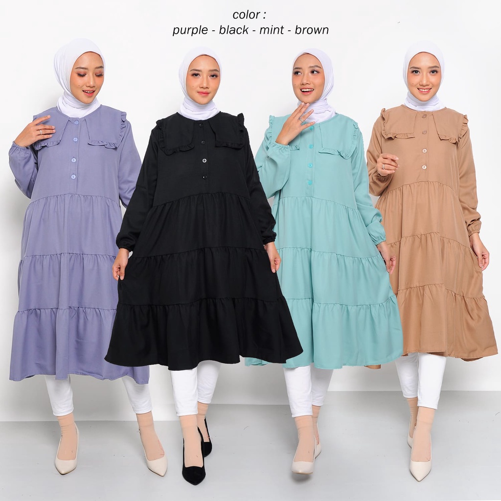 MIDI DRESS LONG TUNIK WANITA/MIDI DRESS SHAKILA PREMIUM/LONG TUNIK BUSUI