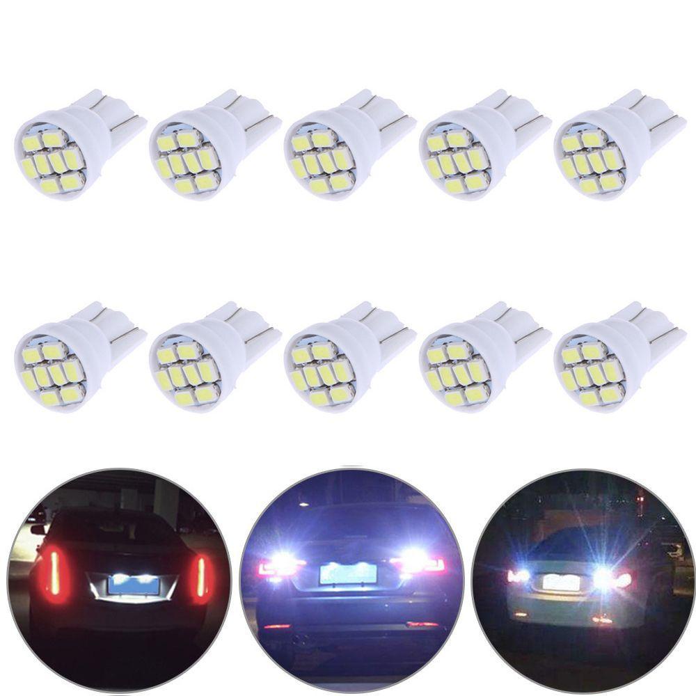 Populer 10Pcs Lampu Plat Lampu Bohlam Cahaya Putih 12V 3014smd LED Dome Map