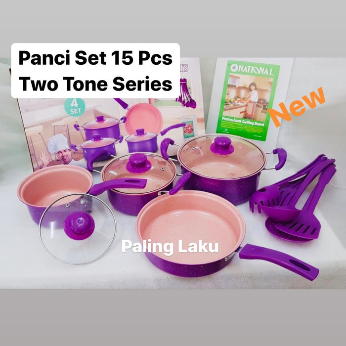 Panci Set 15 pcs - cookware set + spatula + talenan