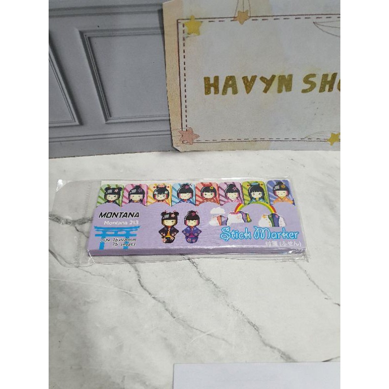 Post it KERTAS kecil (8) gambar/stick marker/pembatas kertas karakter/sticky notes/note marker-Cewe Jepang