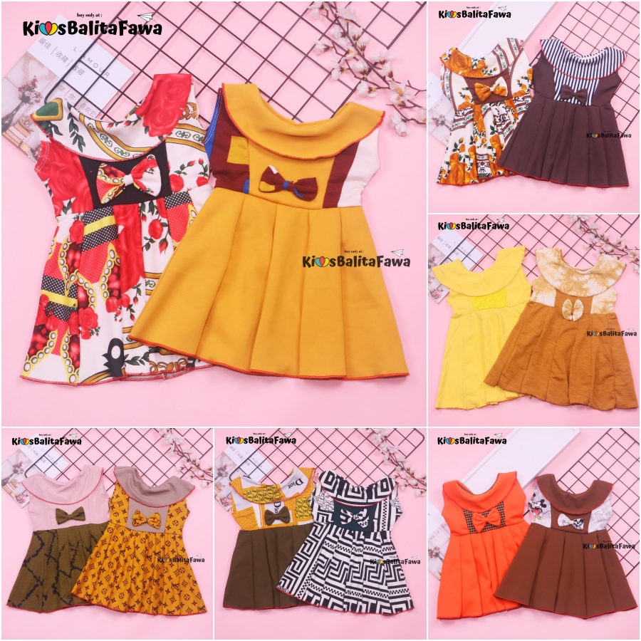 Dress Cantika uk 1-2 Tahun / Dres Yukensi Murah Grosir Baju Anak Perempuan Harian Gaun Pesta Polos