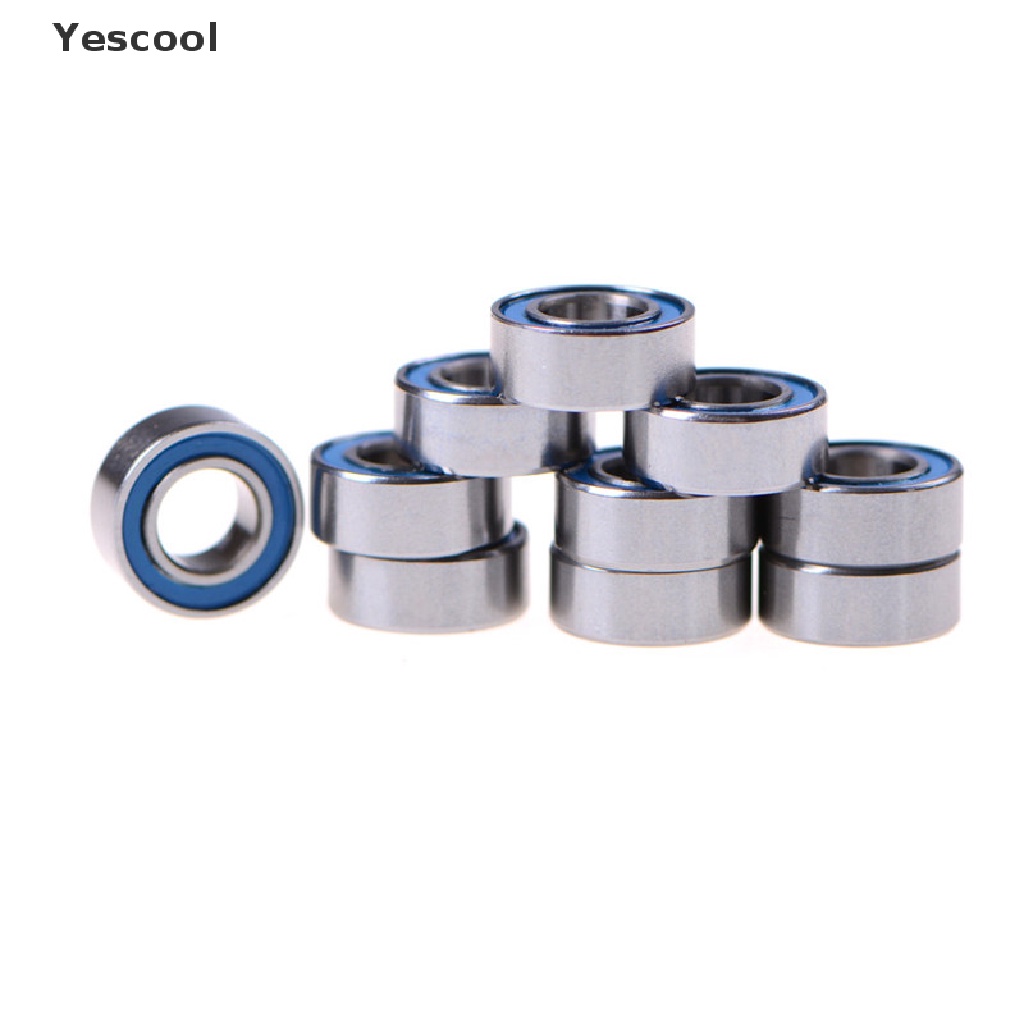 Yescool 10pcs MR105-2RS Bearing Miniatur Bahan Karet Ukuran 5x10 x 4mm Warna Biru