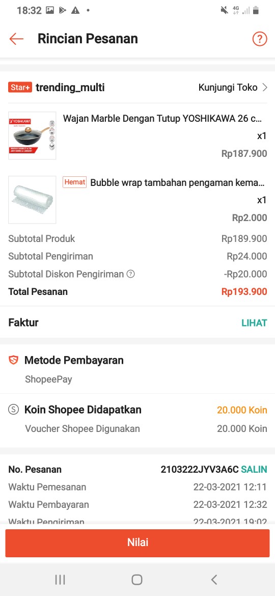 Wajan Marble Dengan Tutup Yoshikawa 26 Cm Mt-26-tp