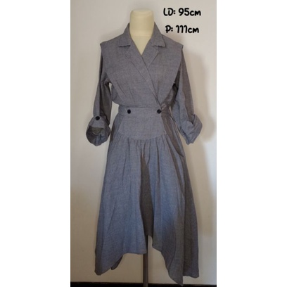 longdress wanita abu2 / By Malene Beauty (sisa import)