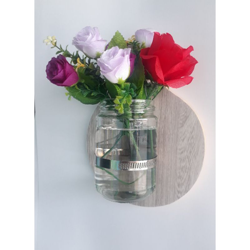 vas bunga kaca dinding pot gantung