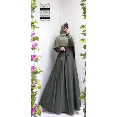 Gamis Set Hijab Tristin Syari Ity Crepe Original Merk Berkah Ready Stock Bisa Seragaman