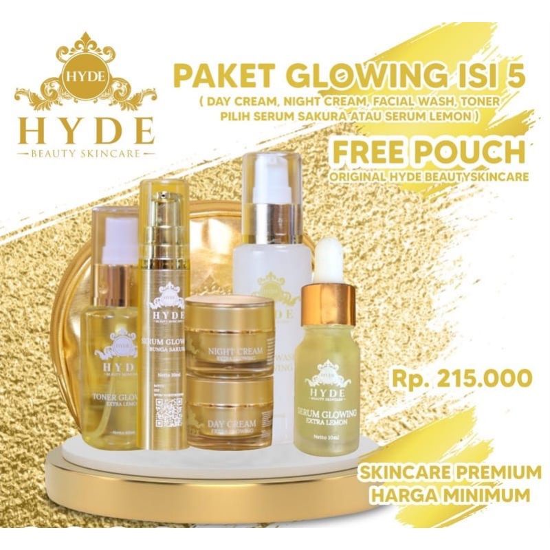 ORIGINAL HYDE BEAUTY SKINCARE / PAKET HYDE / ECER HYDE SABUN TONER KRIM SIANG MALAM SERUM SAKURA SER