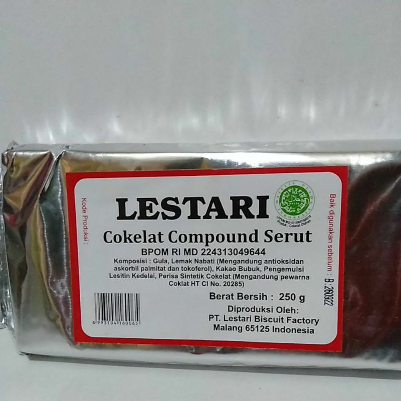 

coklat compound Lestari 250g | coklat blok | cokelat batang 250g