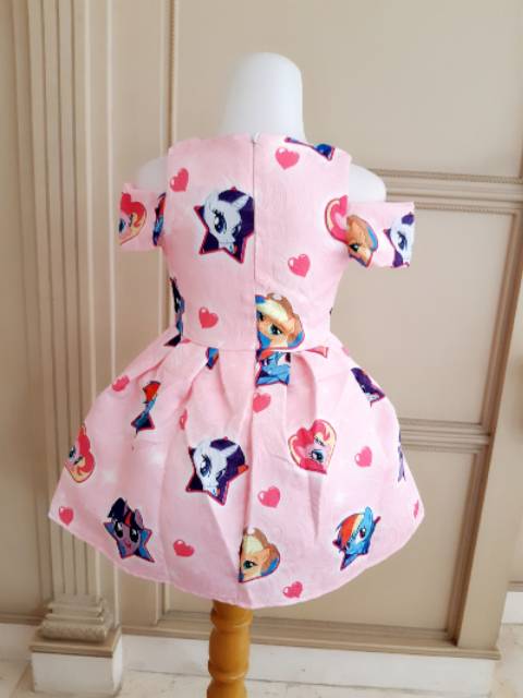 GA2682 LITTLE PONY STAR SABRINA / DRESS PESTA KUDA PONI ANAK IMPORT / GAUN LITTLE PONY BIRU PINK