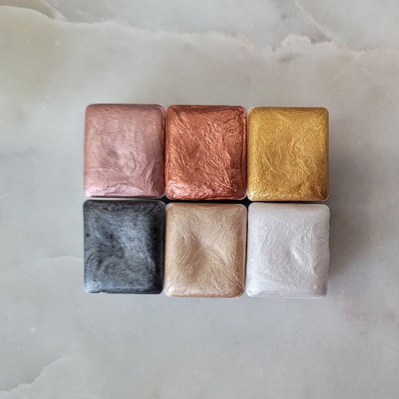 

Lustrous set - Handmade watercolor Evolved collection