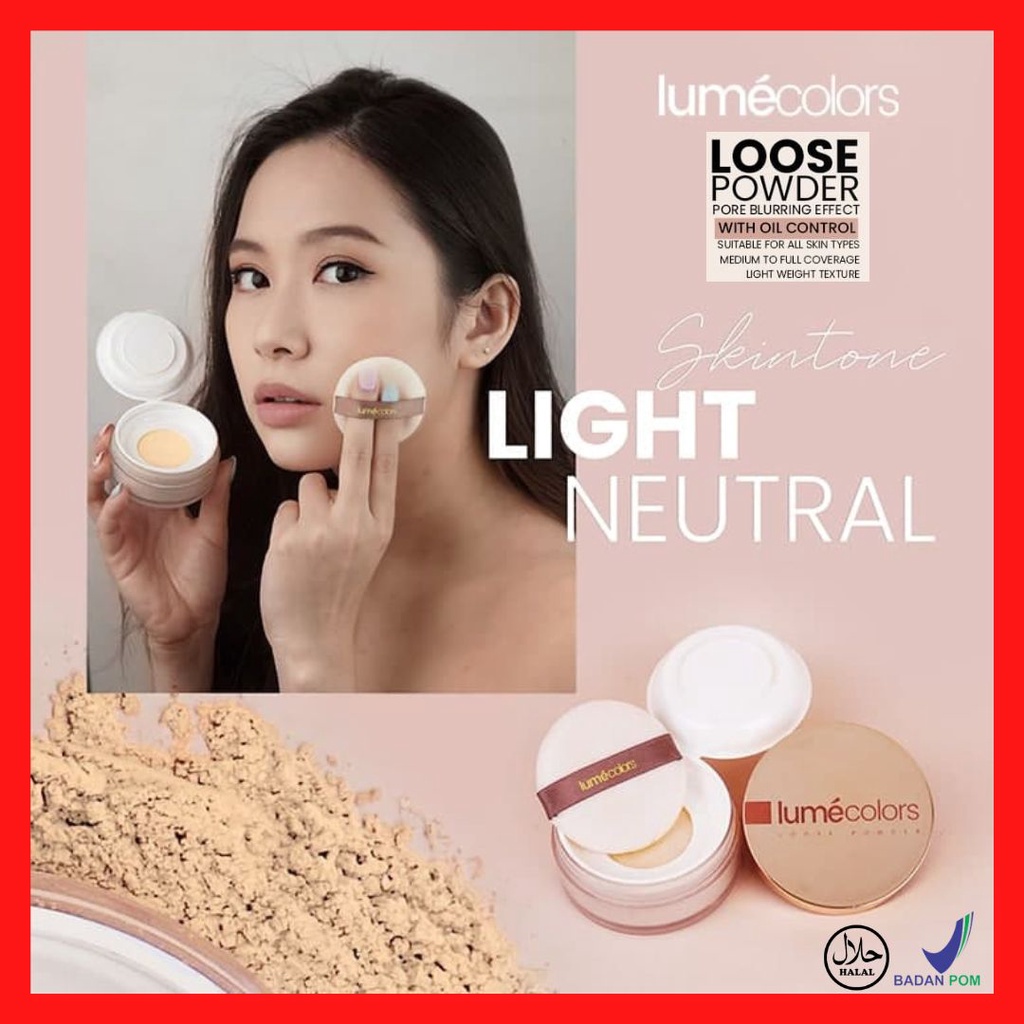 Lumecolors Loose Powder Light Neutral Oil Control Bedak Tabur Lumecolor Bedak Tabur Lumecolor Lume