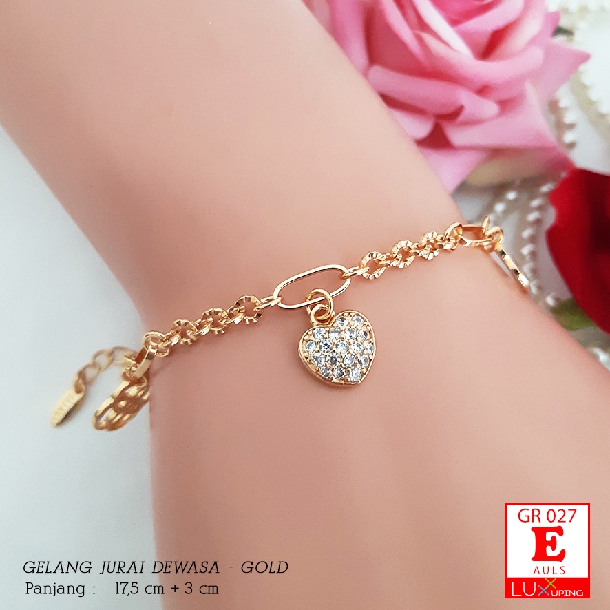 GR 027  Gelang Tangan Dewasa Mata Zirkon Kupu Bunga Perhiasan Xuping  Lapis Emas Luxx Xuping