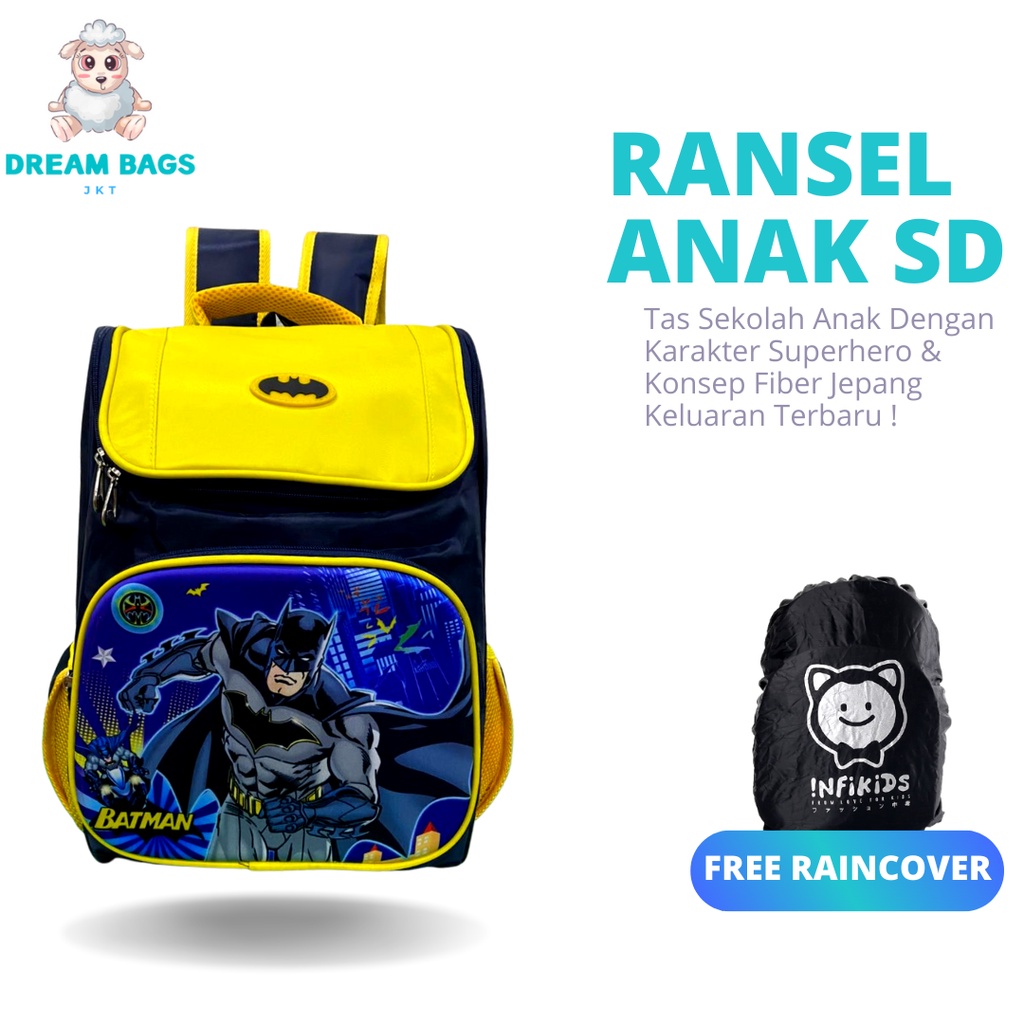 Tas Sekolah Karakter Superhero DB 196 Size SD Tas Anak Import - Tas Sekolah Anak Laki Laki - Tas Sekolah anak Laki Sd - tas anak laki sd