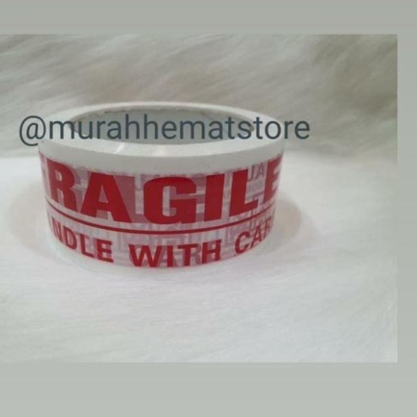 

✭ LAKBAN FRAGILE PUTIH MURAHH TEBALL 2INCH ( 48 X 100Y ) PROMOO!! /ROLL ◙