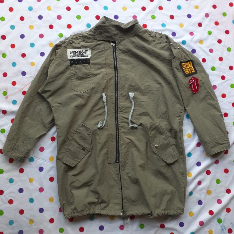 SALE JAKET VINTAGE / jaket parasut / thrift jaket second-Rockers ijo 112x74