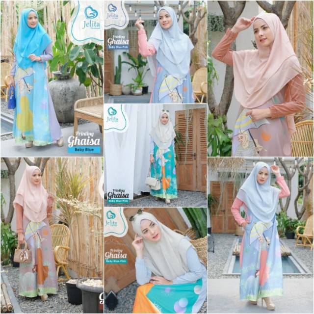 Set gamis syari GHAISA MEREK JELITA MUSLIMAH