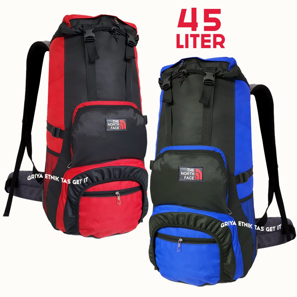 Tas Gunung Keril 50 Liter Carrier Pria Murah Ransel Gendong Cowok Camping Besar Kemping Hiking Laki laki 40 Liter North Face