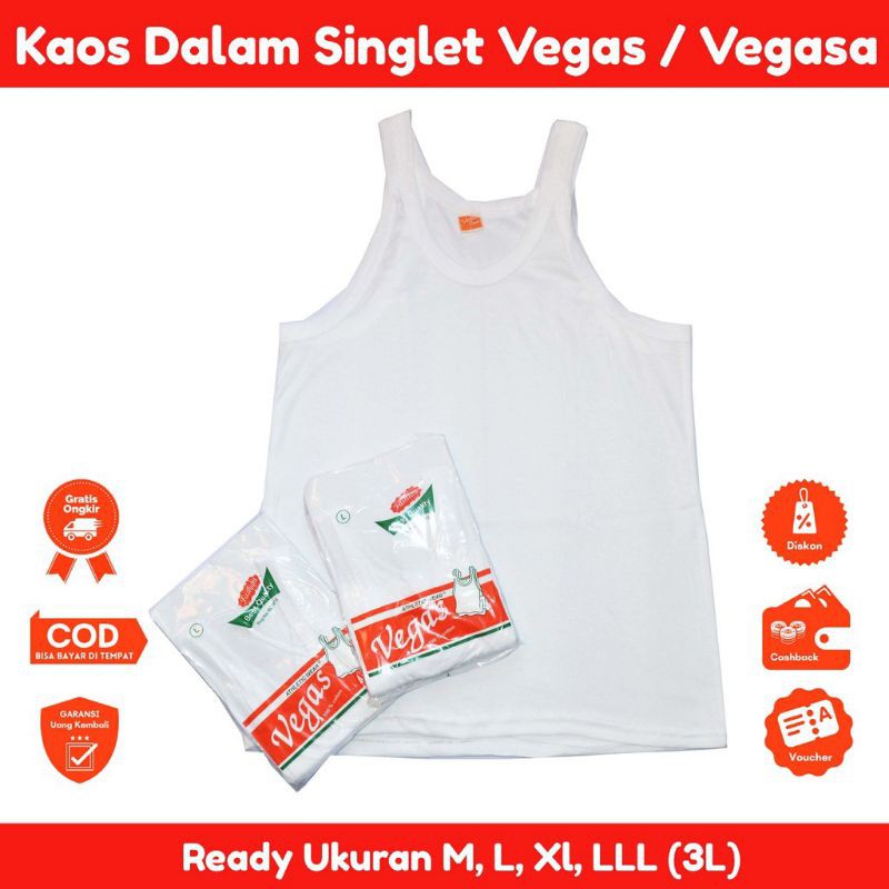 GROSIR SINGLET PRIA MURAH / Singlet Cowok PUTIH VEGAS / kaos SINGLET VEGAS/