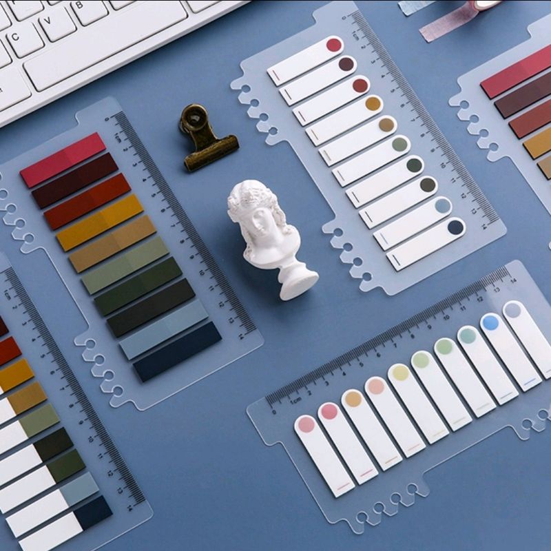 

200 Sheet Morandi Index Sticky Notes with Ruler