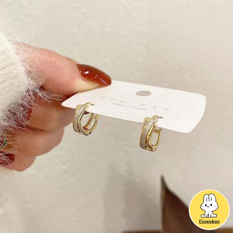Fritillary Cross Anting Wanita Musim Panas Sederhana High-end Stud Earrings -Doo