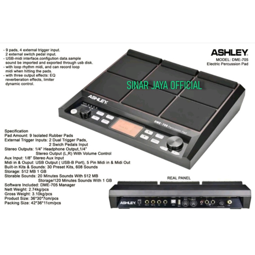 ORIGINAL Drum elektrik DME Ashley DME 705 Electric