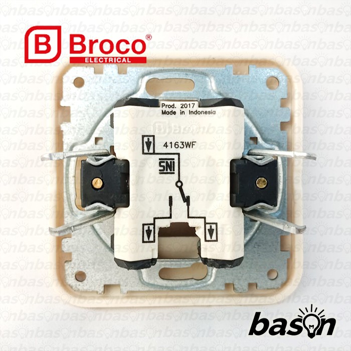 BROCO Gracio 4163 Saklar Hotel | Saklar 1 Gang 2 Way | Putih atau Cream