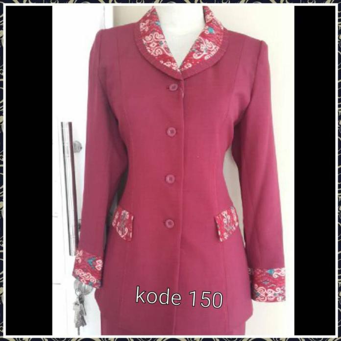 Blazer Kerja Marun Kode 150 Batik Set Celana Best Quality