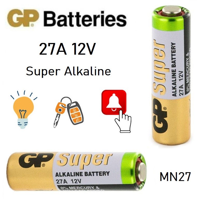 2pcs Baterai A27 27A Battery Alkaline GP LR27 12V Betere Remote Mobil Bell