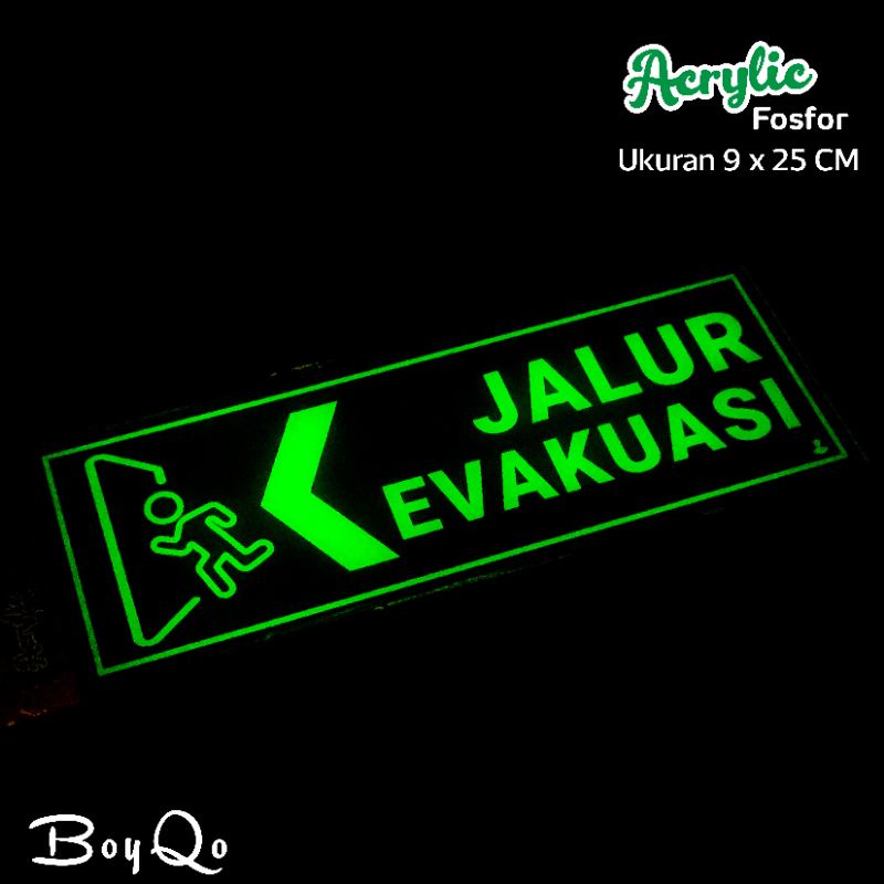 

Acrilic sign jalur evakuasi kiri / acrilic fosfor