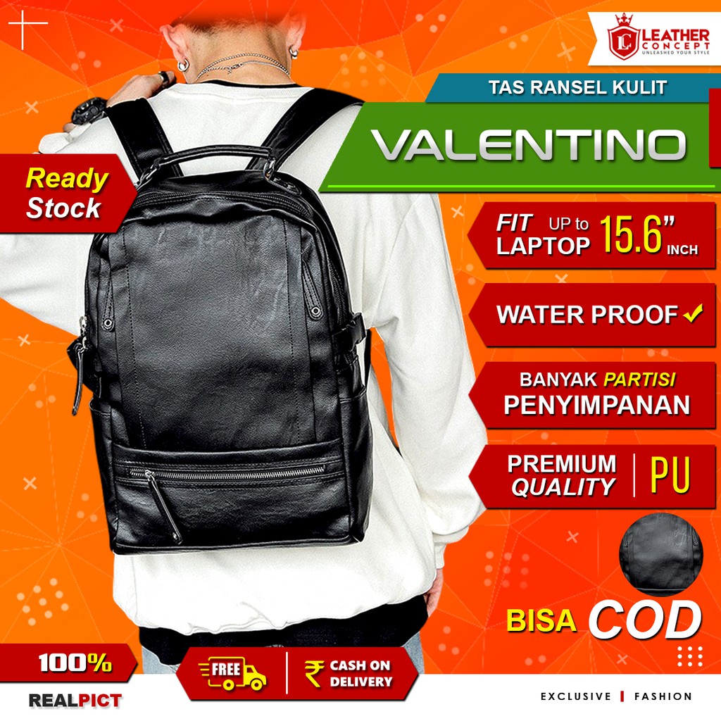 Tas Ransel Kulit Pria Tas Kulit Pria Backpack Kulit Pria VALENTINO