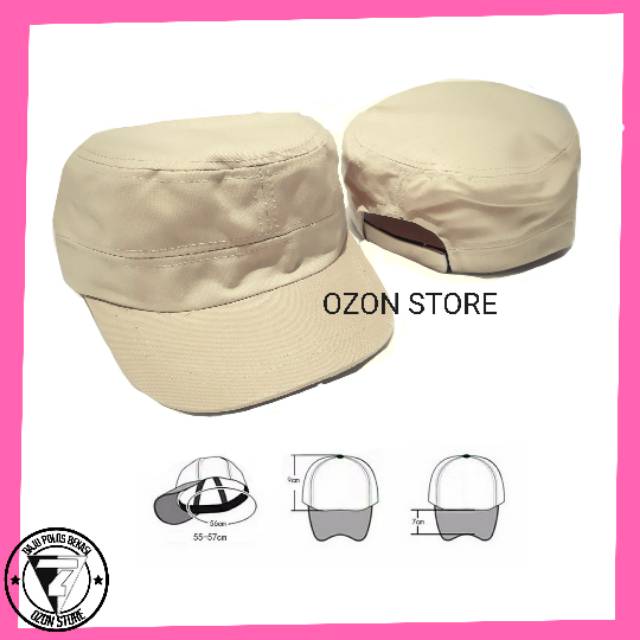 Topi Komando Polos Militer Army Murah Cream - Coklat