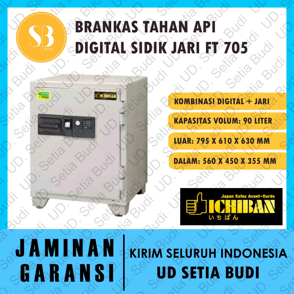 Brankas Ichiban Tahan Api Digital Sidik Jari FT-705