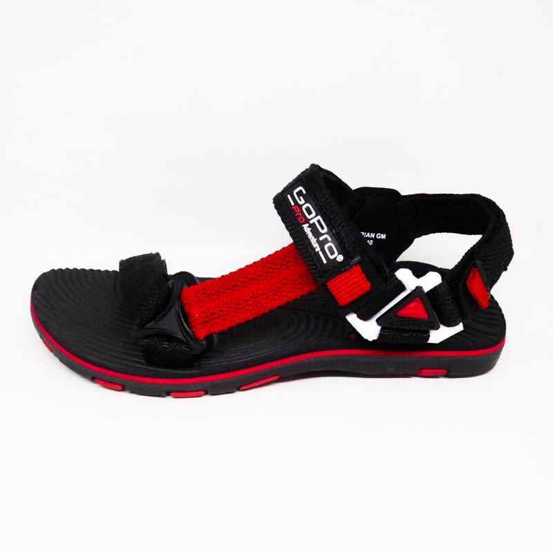 GOPRO Brian Sandal Gunung Pria Velcro Hitam Dan Merah Bata Ukuran 39-43