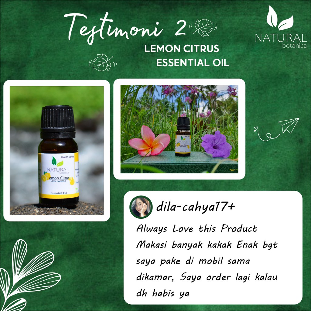 Natural Botanica Lemon Citrus Essential Oil Pure Minyak Esensial AromaTerapi Diffuser Humidifier