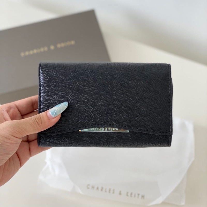 DOMPET WANITA IMPORT CK CNK FRONT FLAP WALLET ORI | Vente Gallery-Black Polos + Box