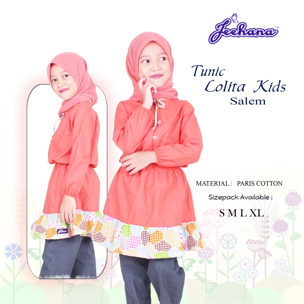 Lolita Tunik KIds / hanya Atasan Tunik Anak Perempuan Baju Atasan Panjang Anak Cantik JEEHANA