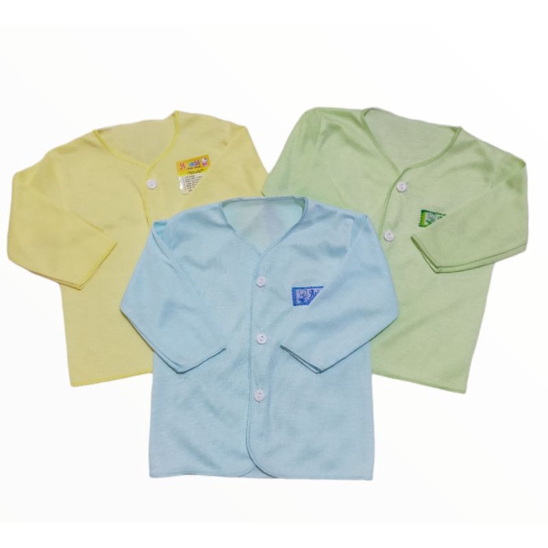 Isi 3 Baju Bayi Polos Lengan Panjang Polos Bahan Katun Berkualitas SNI